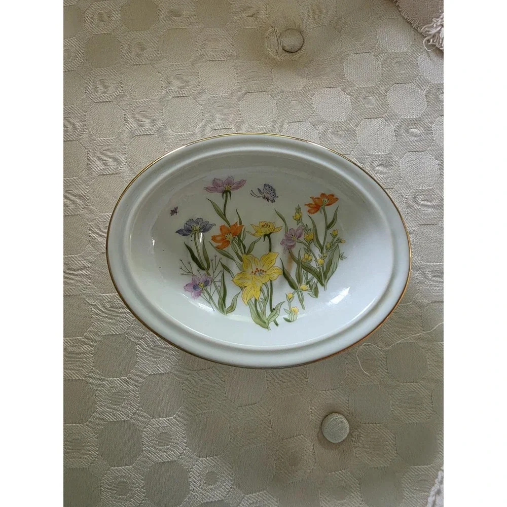 Vintage Seymour Mann Day Lily Ben Rickert Fine China Soap Dish Floral Japan